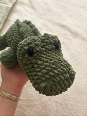 Plush Crochet Green Alligator Stuffed Animal
